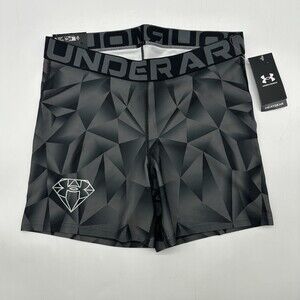 Under Armour Compression Women's Size Large Mid Rise Middy Gray Diamond Shorts
